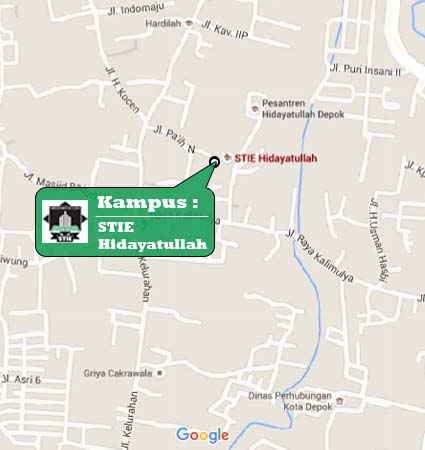 Lokasi dan Peta (Google Map) STIE Hidayatullah Depok Nomor