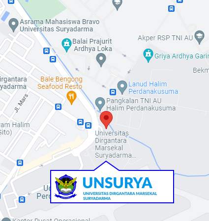 Lokasi dan Peta (Google Map) Magister Universitas Dirgantara Marsekal Suryadarma Nomor